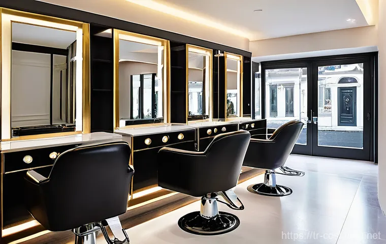 헤어컷 비용 - **Luxurious City Salon Experience**
A sophisticated female client, aged 30s-40s, with impeccably...