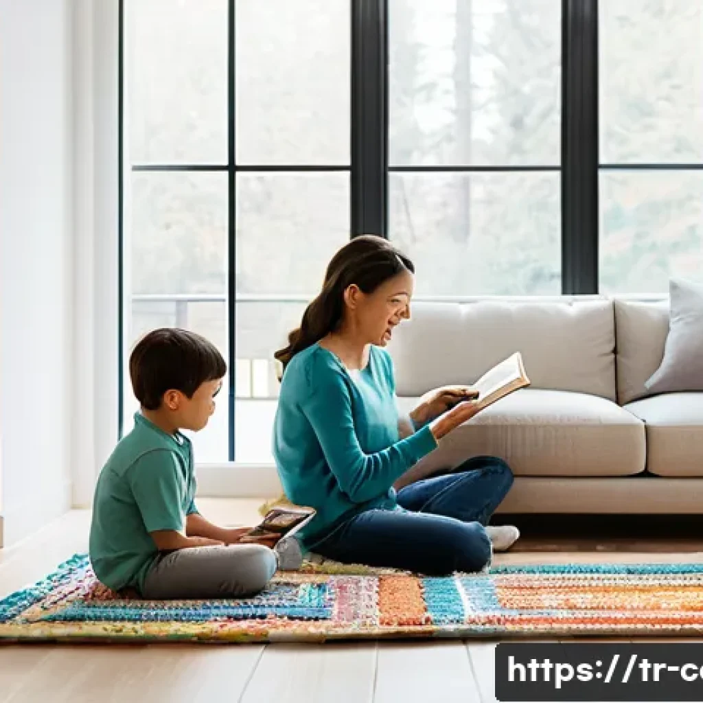 공기청정기 유지비 - **Prompt:** A cozy and serene modern living room bathed in soft, inviting natural light filtering th...