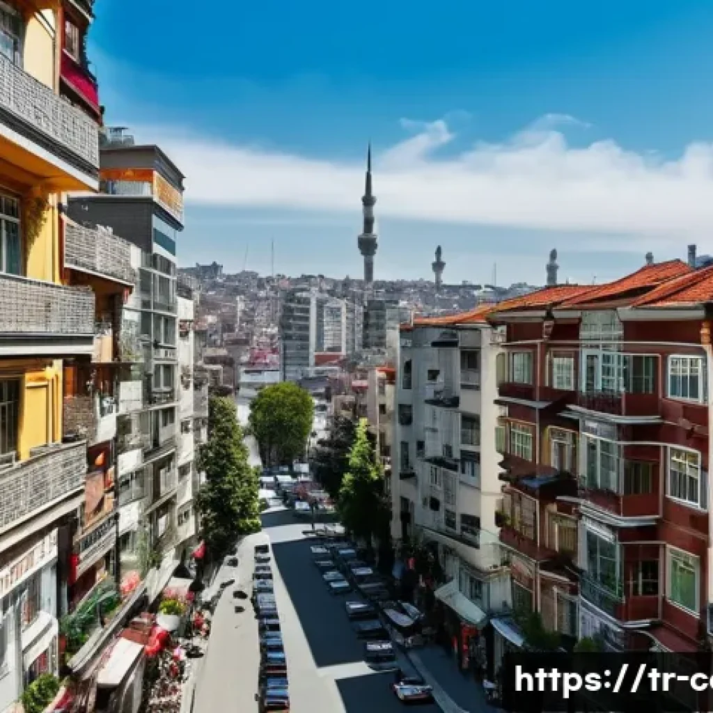월세 비용 - A detailed urban scene of a bustling Turkish metropolitan neighborhood such as Kadık&ouml;y in Istanbul, ...