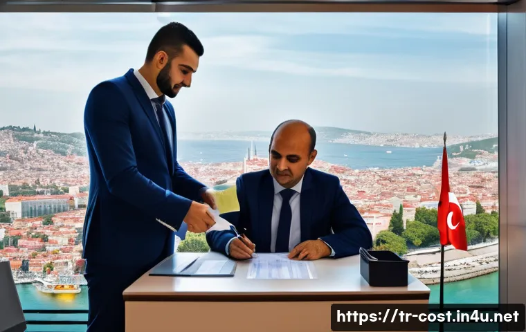 사업자 등록비용 - A modern Turkish small business office scene showing a young entrepreneur registering a sole proprie...
