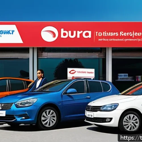 Home 33 차량 렌트 비용 - A modern car rental office in Istanbul with a variety of compact and family-sized rental cars displa...