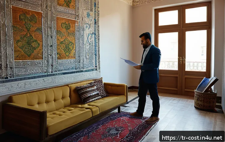 월세 보증금 - A detailed, realistic scene of a modern Turkish apartment interior at the end of a rental period, sh...